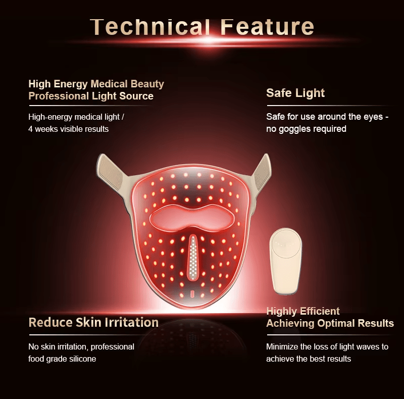 Mască Facială LED Profesională SR-M1 – Terapie cu Lumină Multi-Spectrală pentru Îngrijire și Revitalizare Facială - Image 3